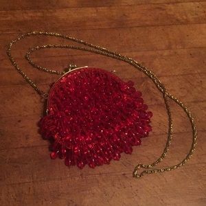 Vintage Red Sequin Jewel Purse